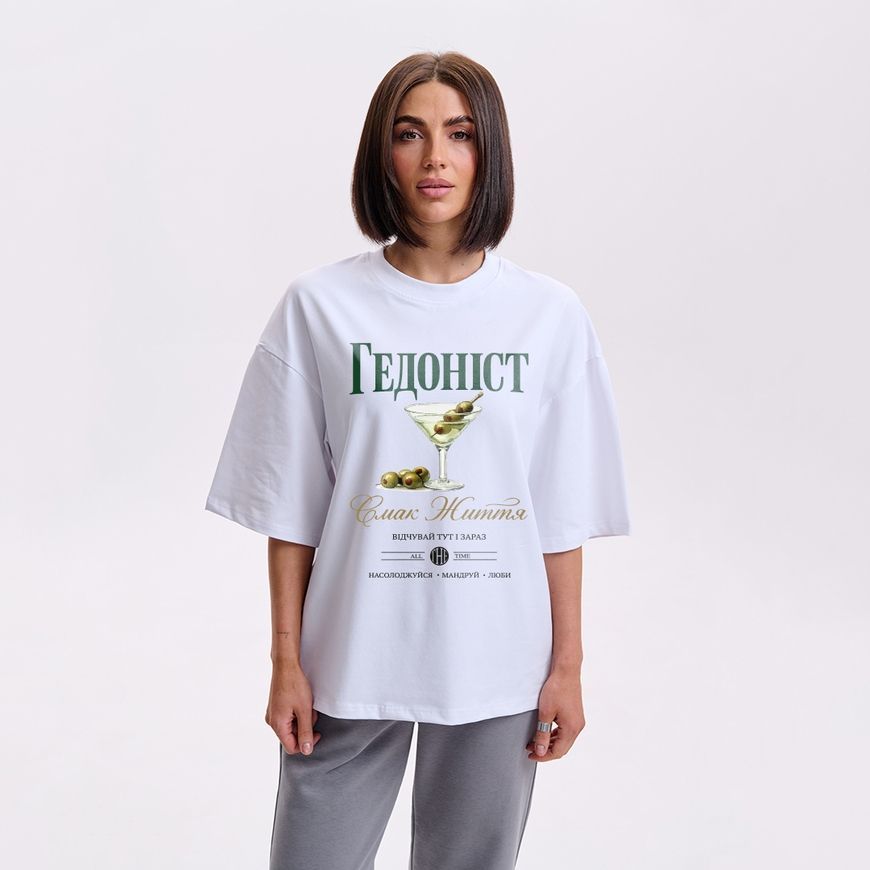Oversize футболка жіноча з принтом &ldquo;Cмак життя&rdquo; fut_over_zhin_smakzytiya фото