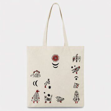 Шопер з принтом &ldquo;Фольк мінімалізм&rdquo; shoper_bili_folk фото