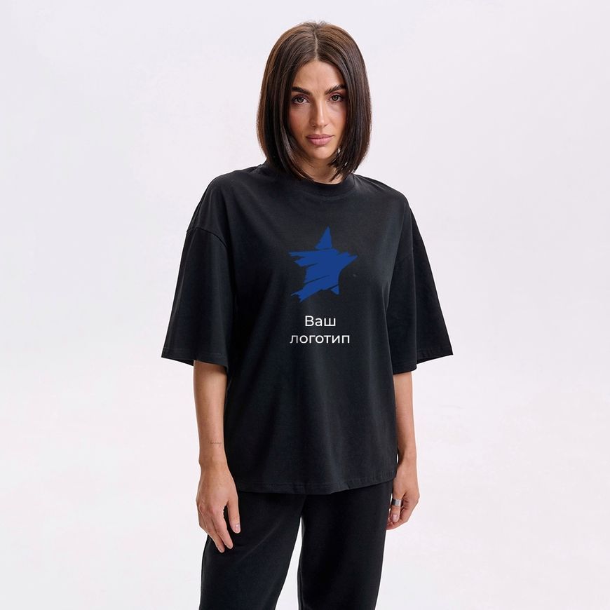 Футболка oversize жіноча з логотипом для компанії fut_over_zhin_eco_korporativne фото