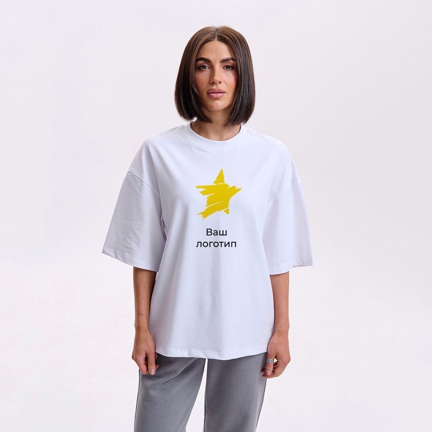 Футболка oversize жіноча з логотипом для компанії fut_over_zhin_eco_korporativne фото