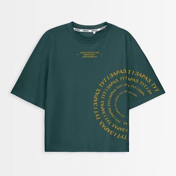 Футболка жіноча oversize з принтом "Реаліст" rozprodaz_fut_zhin_over_realist_zel фото