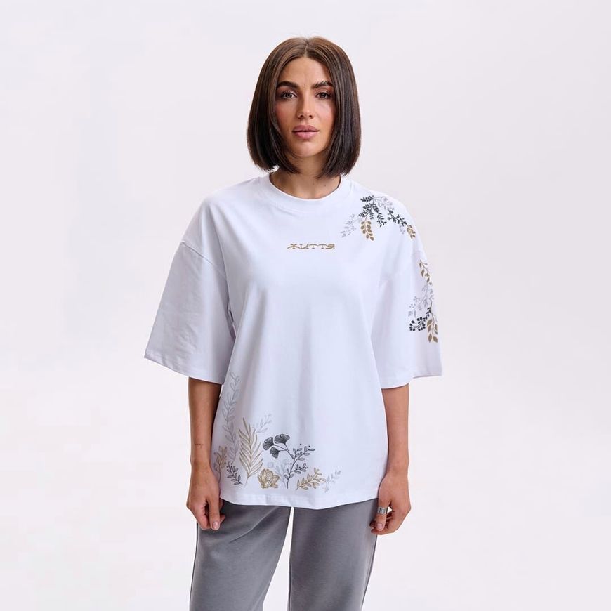 Футболка жіноча oversize з принтом "Життя" rozprodaz_fut_zhin_over_life5_bili фото