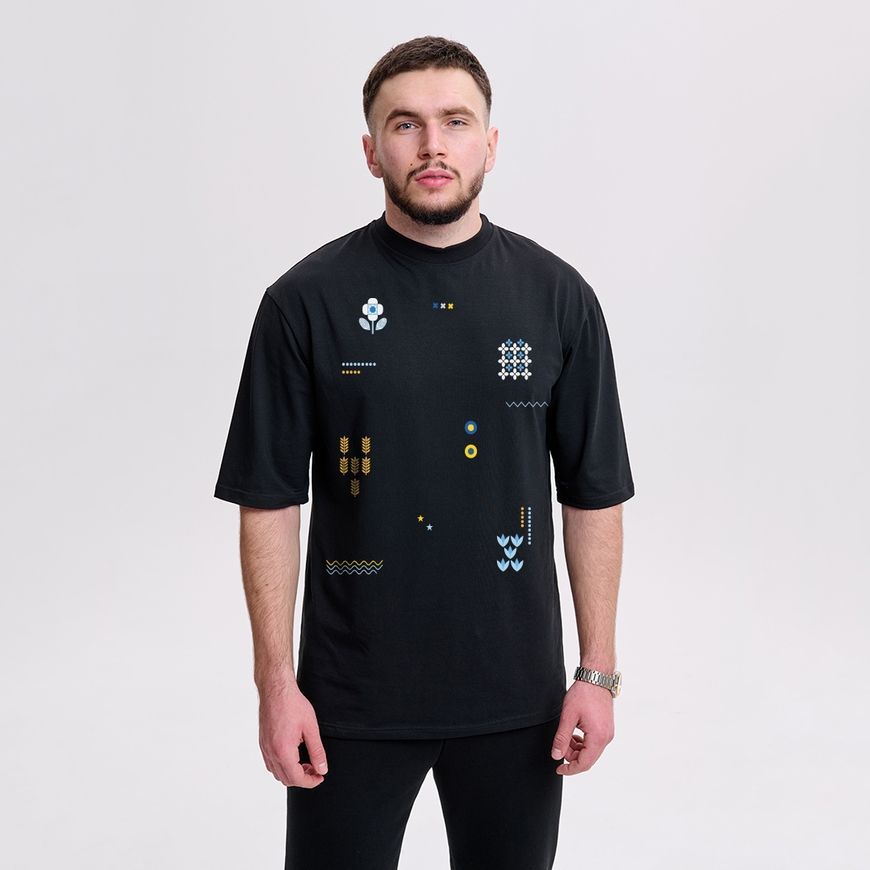Футболка чоловіча oversize з принтом "ID:UA" rozprodaz_fut_chol_over_idua_chor фото
