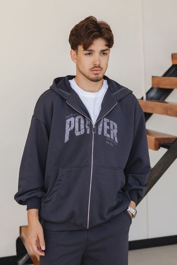 Зіп-худі чоловіче з принтом "Power" zip_khudi_chol_power фото