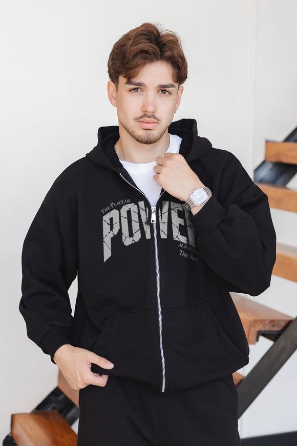 Зіп-худі чоловіче з принтом "Power" zip_khudi_chol_power фото