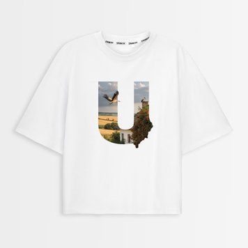 Футболка жіноча oversize з принтом "U" rozprodaz_fut_zhin_over_u_bili фото