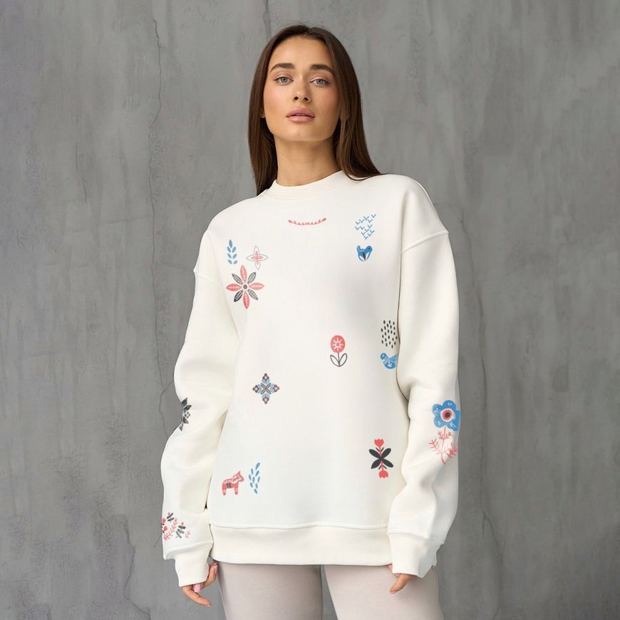 Світшот з принтом "Етніка" rozprodaz_switshot_over_3n_eetnika_bili фото
