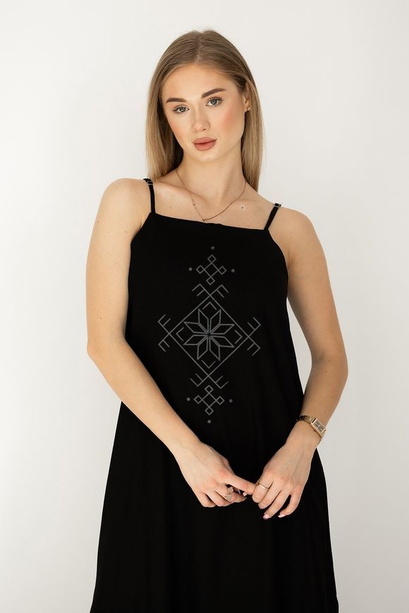 Сукня максі з принтом "Симетрія" rozprodaz_dress_maksi_sumetriya_print_chorn фото