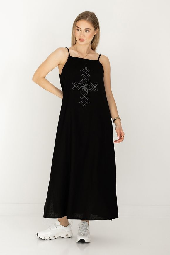 Сукня максі з принтом "Симетрія" rozprodaz_dress_maksi_sumetriya_print_chorn фото