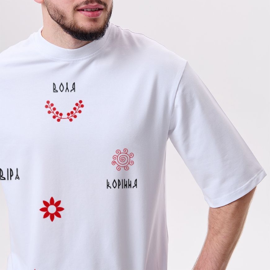 Oversize футболка чоловіча з принтом &ldquo;Воля.Віра.Коріння.&rdquo; fut_over_chol_volvilkor фото