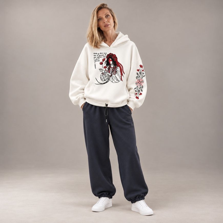 Костюм з принтом "Коріння". Худі Oversize + джогери (фліс) khudi_over_dzhohery_flis_korinnya фото