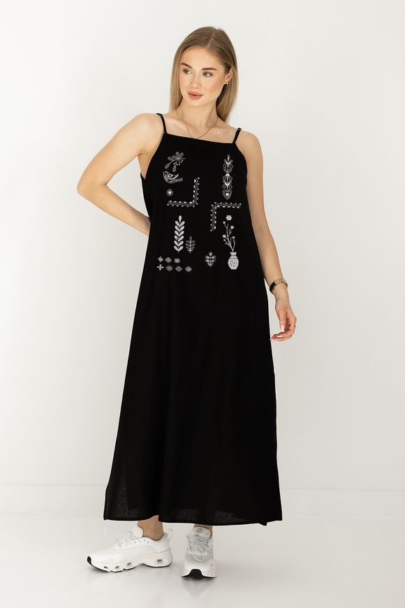 Сукня максі з принтом "Етноцвіт" rozprodaz_dress_maksi_etnocvit_print_cher фото