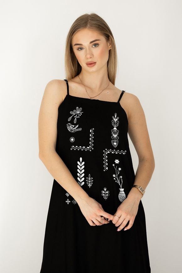 Сукня максі з принтом "Етноцвіт" rozprodaz_dress_maksi_etnocvit_print_cher фото