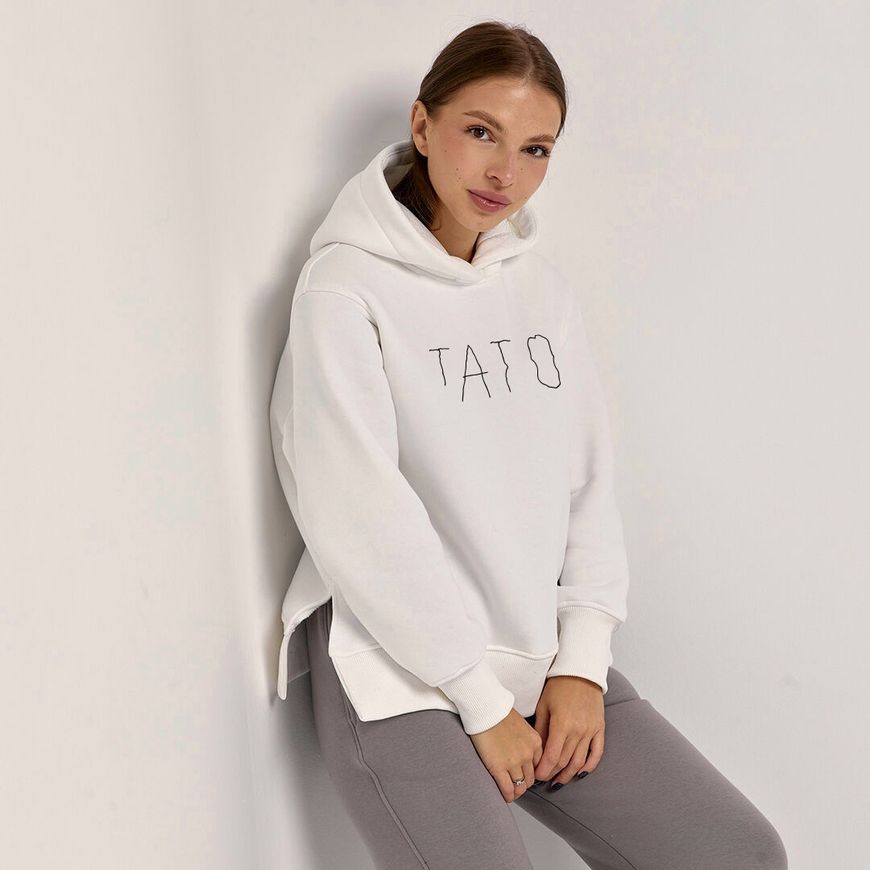 Жіноче худі з принтом "Тато" rozprodaz_hudi_zhin_new_tato_chorn_flis фото